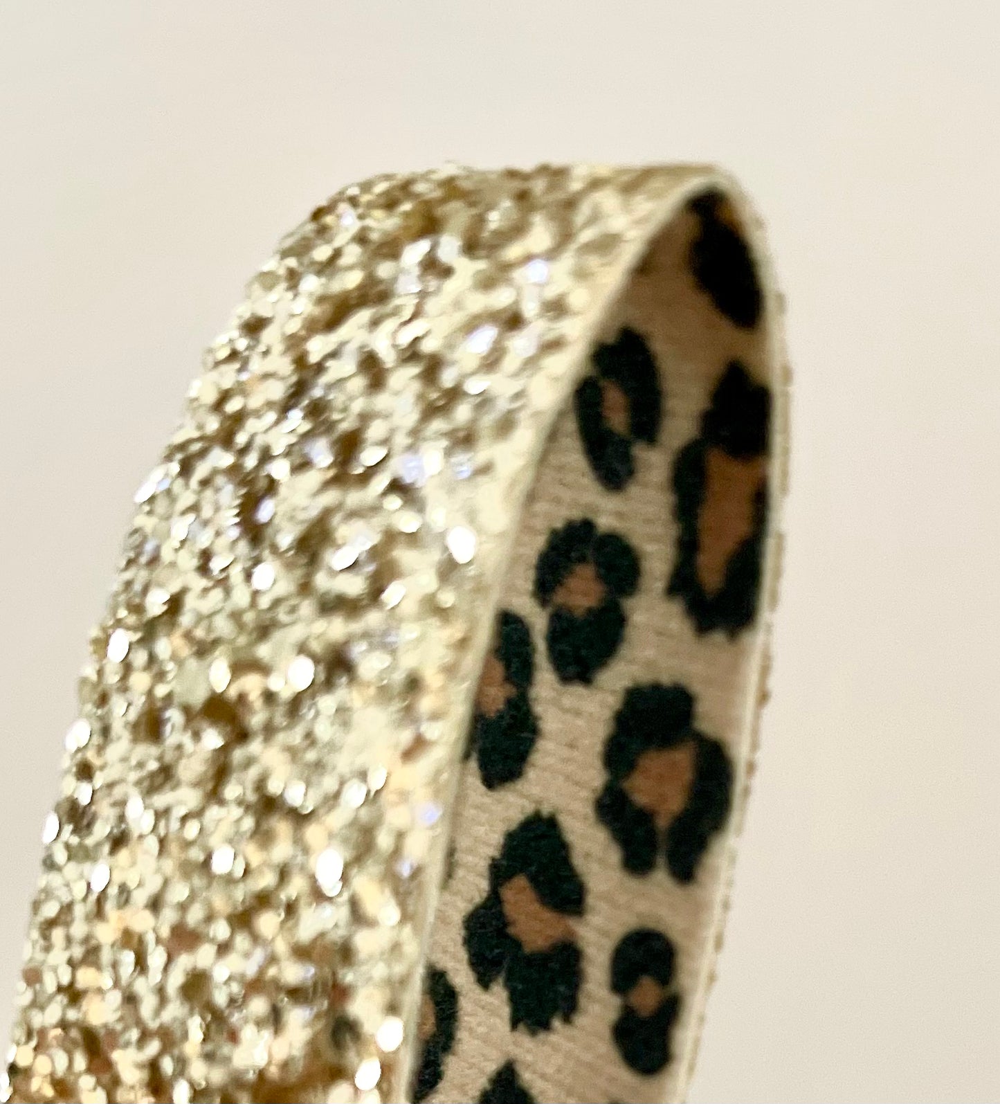 Gold Glitter Leopard Print