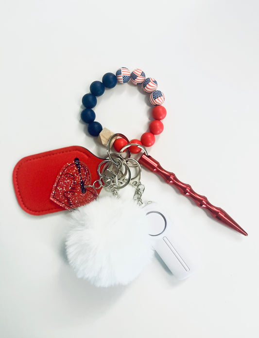 USA beaded wristlet