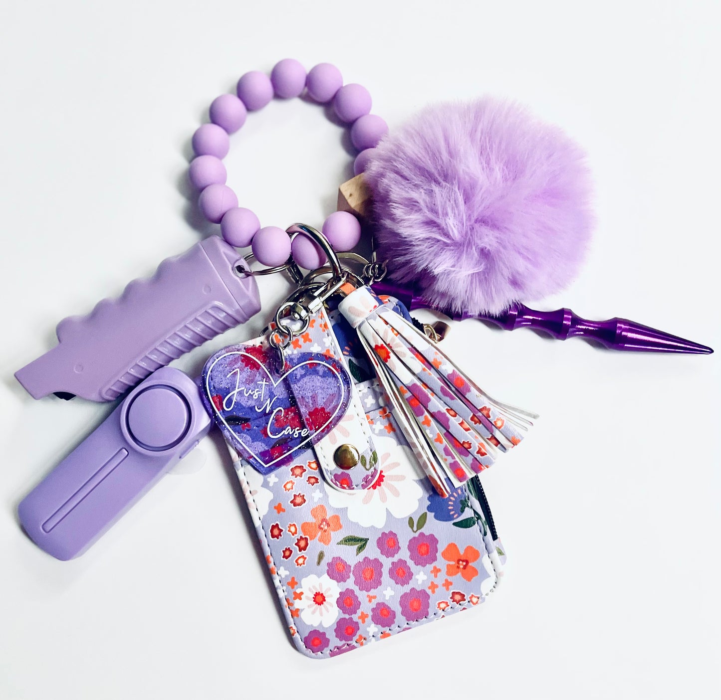 Purple Floral wallet with pepper spray