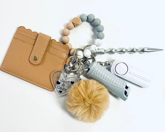 Beaded wristlet with Brown wallet