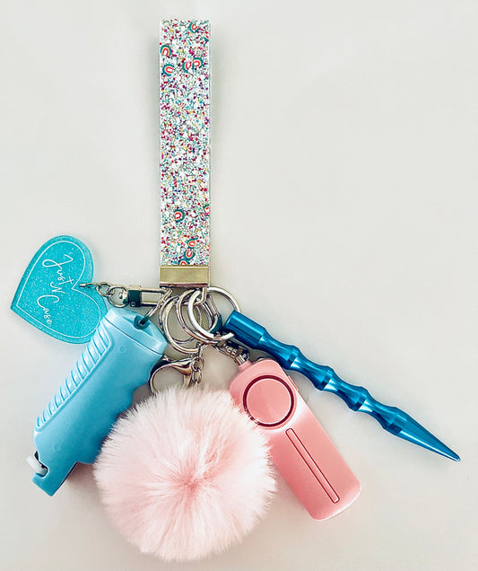 Glitter Rainbow Keychain